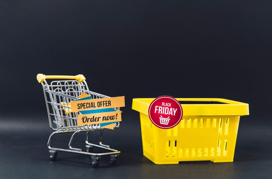 Black Friday special offer image with shopping cart and basket used to show how to know if a deal is good